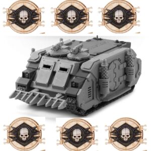 Death Guard Legion Deimos Rhino Squadron:
MKIC Deimos Pattern Rhino - x3
Death Guard Legion Deimos Rhino Doors - x3