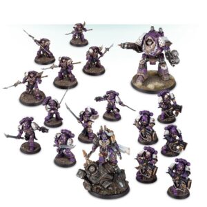 Eidolon's Strike Force:
Lord Commander Eidolon of the Emperor's Children - x1;
Emperor's Children Phoenix Terminators - x1;
Emperor's Children Legion Kakophoni - x1;
Emperor's Children Legion Palatine Blades Squad - x1;
Emperor's Children Legion Contemptor Dreadnought - x1;
Contemptor Heavy Conversion Beamer - x1;
Contemptor Pattern Heavy Bolter Arm - x1