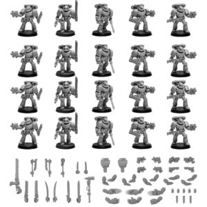 Legion MKIV Assault Squad Set:MKIV Space Marine Assault Squad - x4; Legion MKIV Power Weapons Set - x1