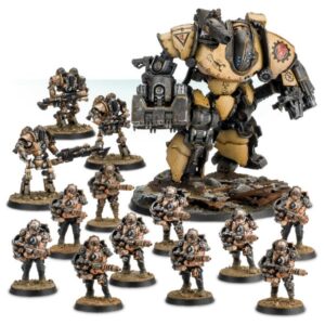Mechanicum Taghmata Support Cadre:
Mechanicum Thallax Cohort - x1;
Mechanicum Tech-Thrall Covenant with Las-Locks - x1;
Mechanicum Thanatar Siege-Automata - x1